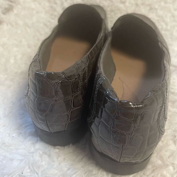 Clarks synthetic patent olive green crocs print Loafers rubber soles SZ12W - Picture 3 of 10